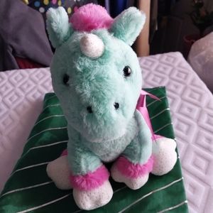 Animal Adventure Unicorn Aqua Mint Green Glitter White Horn